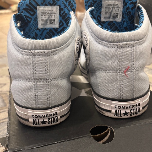 Converse Light Blue & White High-Top Sneakers 11.5, worn twice - Picture 5 of 5